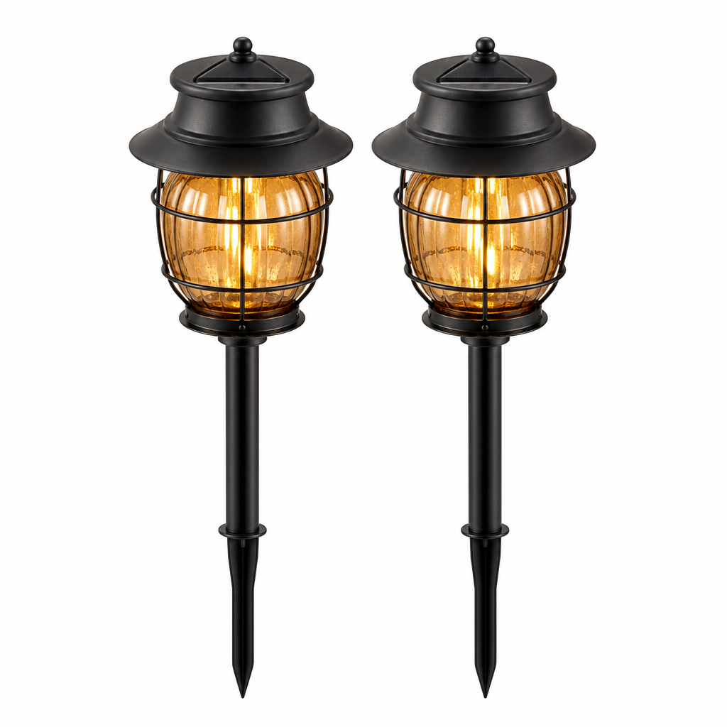 Ember Solar Path Lantern Pair